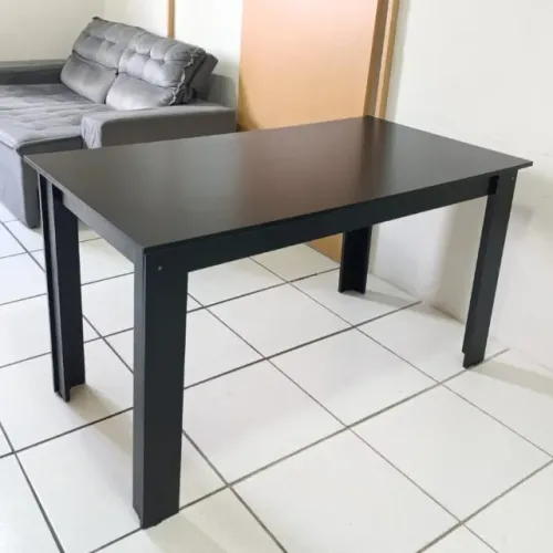 Mesa de Jantar Madesa Havana Mesa Tampo de Madeira - Preto/Rustic