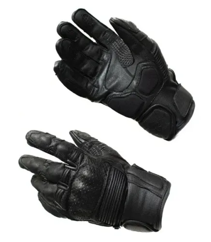 LUVA CAFE RACER COURO PRETA NOVA MOTOCICLETA PROTEÇÃO TAMANHO S 2XL 3XL 4XL