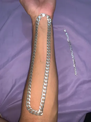 Corrente de prata 1x1 60 cm 12 mm + pulseira de pulso
