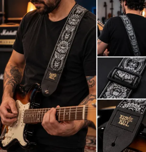 Correia Para Guitarra Ernie Ball P04150 Silver Orleans Jacquard