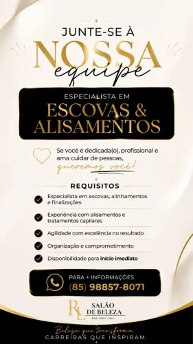 Salão de beleza vaga para escovista