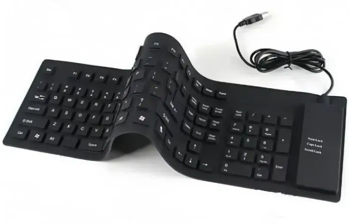 Teclado Flexível Silicone MaxPrint Usb Preto Abnt 2 Portátil Pc Tab