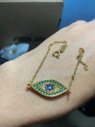 Pulseira olho grego rommanel folheada a ouro 18k