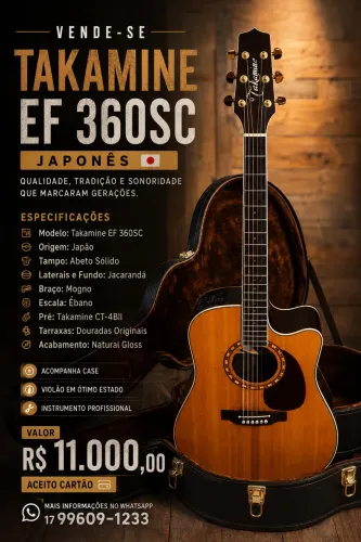 Violão takamine japonês EF360sc