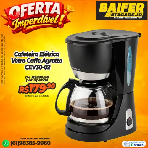 Cafeteira Elétrica Vetro Caffe Agratto CEV30-02