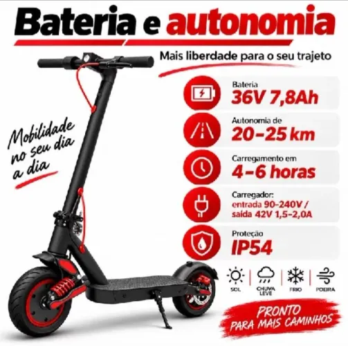 Patinete Elétrico MZY M83 350W Novo Lacrado