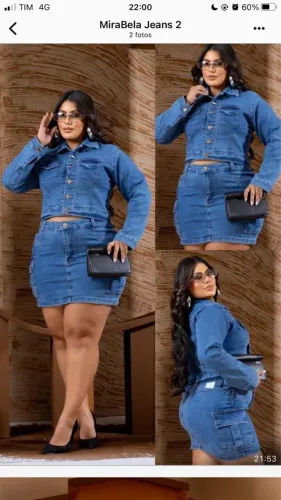 Conjunto jeans plus size 