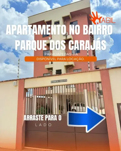 APARTAMENTO COM 2 QUARTOS DISPONÍVEL PARA LOCAÇÃO NO BAIRRO PARQUE DOS CARAJÁS