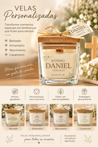 Vela personalizada- Lembrancinha