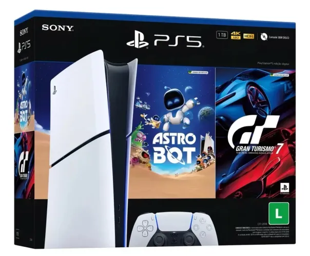 VENDE-SE PS5 SLIM 825g semi novo menos de 1 mês de uso garantia de 1 ano