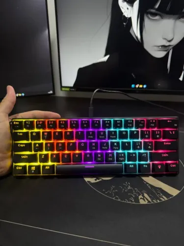 Teclado Mecânico NK61 60% - Preto