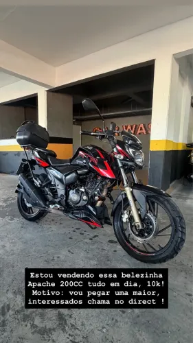Dafra Apache 200 ? 2019 -  Preta e vermelha 58km
