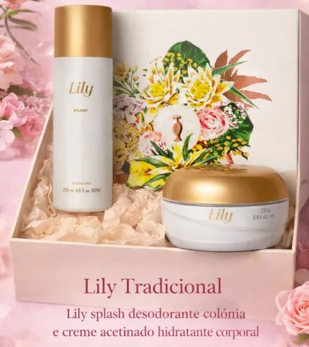 Kit Lily, creme acetinado+body Splash tradicional 