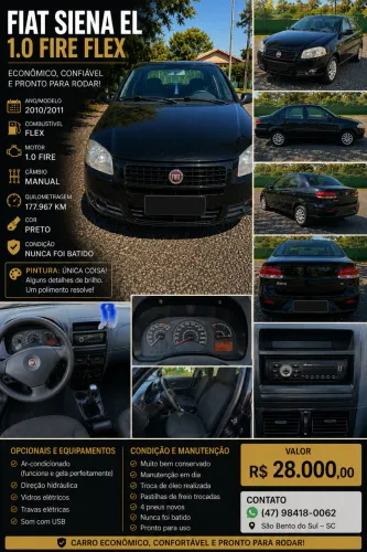 Fiat Siena EL 1.0 MPI Fire Flex 8V 4P 2011