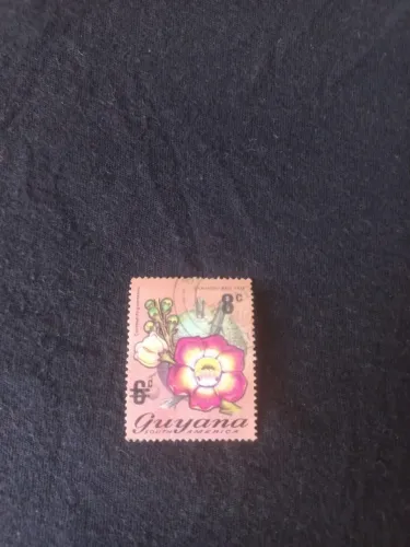 Selo Flores da América do Sul Guyana 1974