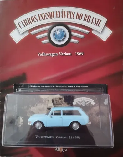 Miniatura Volkswagen Variant + Encarte Carros Inesquecíveis do Brasil
