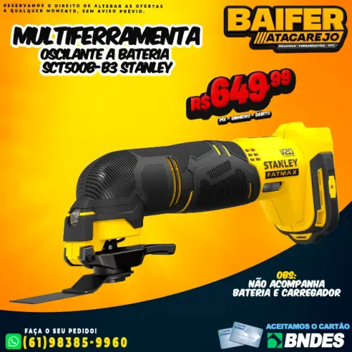 Multiferramenta Oscilante a Bateria SCT500B-B3 Stanley