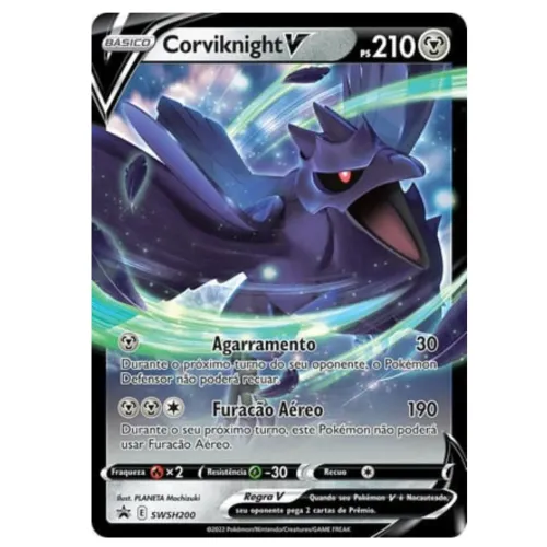 Carta Pokémon: Corviknight V (SWSH200) - Black Star Promo Original Copag