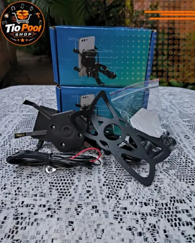 Suporte De Celular Para Moto Com Carregador USB - Modelo Garra X