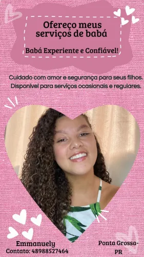 PRECISA DE BABÁ? Chame no chat 