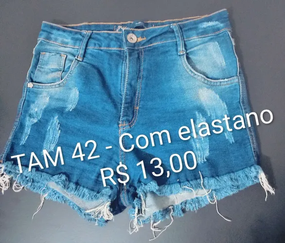 Short jeans feminino com elastano