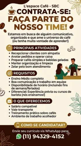 Atendente cafeteria 