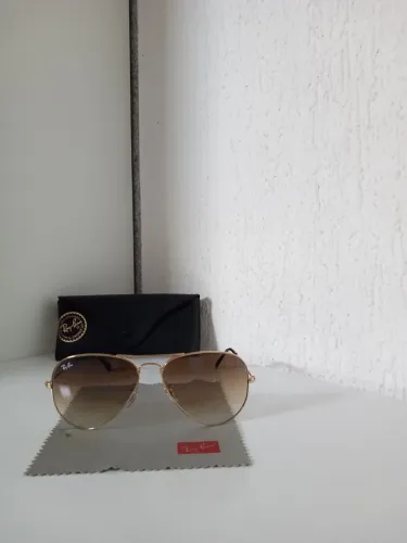 Óculos Aviador Ray-Ban Marrom Degradê 