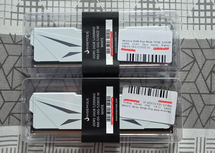 Memória 2X16GB DDR5 5200mhz Rise Mode Zeus Branca