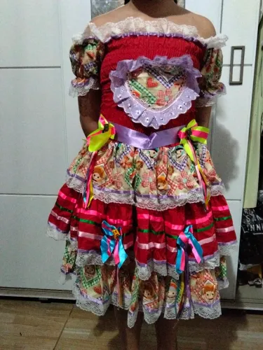 Vestido junino infantil 8 a 10 anos