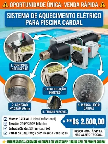 Aquecedor de piscina elétrico Cardal