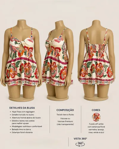 Blusa estampa tropical