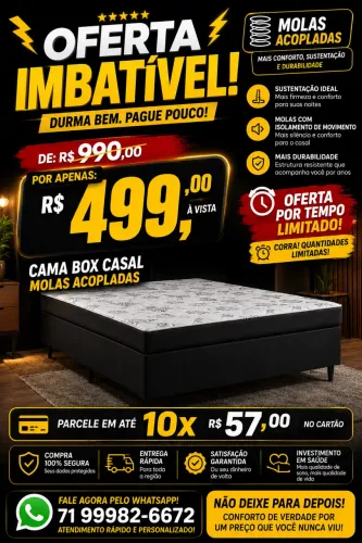 Cama com molas ensacadas 