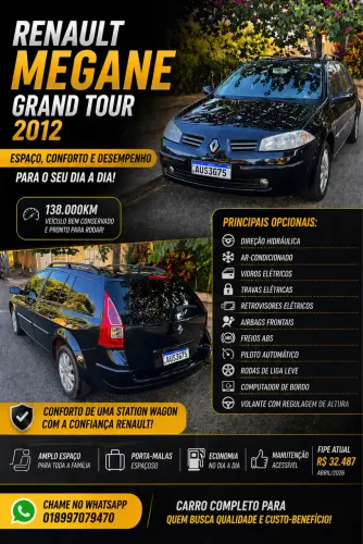 Renault Megane Grand Tour Dynam. Hi-flex 1.6 16V 2012