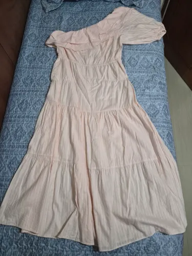 Vestido longo rosa claro Maria Filo 
