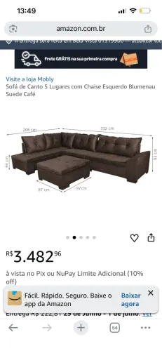 Sofá modular em L