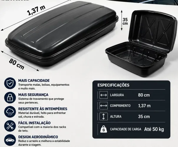 Maleiro de teto automotivo grande