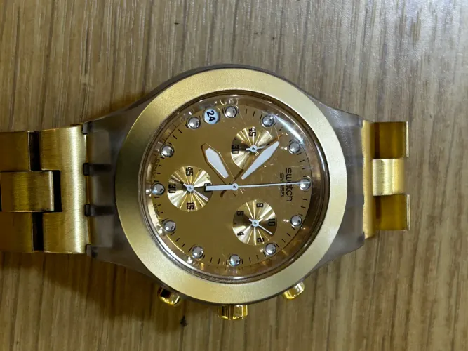 Relógio Swatch Irony Full Blooded Dourado Svck4032g