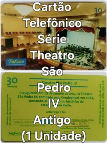 Cartão Telefônico Theatro São Pedro Antigo