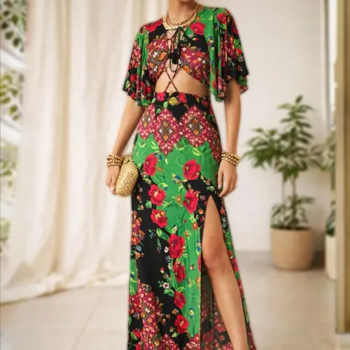 Vestido longo colorido 36