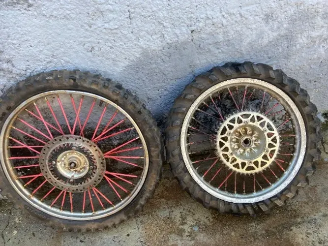 Par de Rodas Originais Kawasaki Aro 21/18 Disco Trilha Enduro