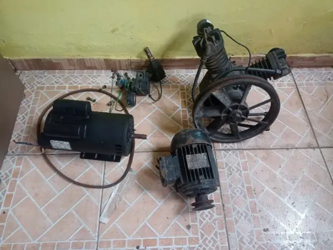Motor 2 cavalo,/110 e 220 -Motor trifásico e 2 cabeçote de compressor