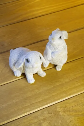 Par de Coelhos de Gesso