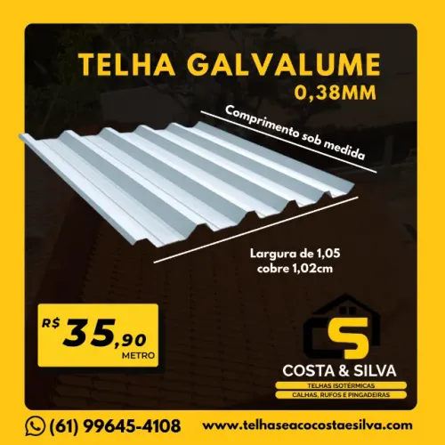 Telha de zinco, aço galvalume e galvanizado, telhas para tapume 