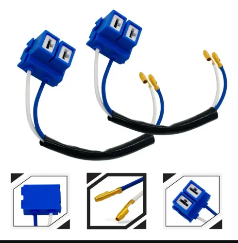 Par Soquete Conector Chicote Farol H7 Cerâmica Carro Moto