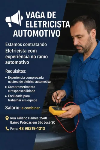 VAGA PARA ELETRICISTA AUTOMOTIVO