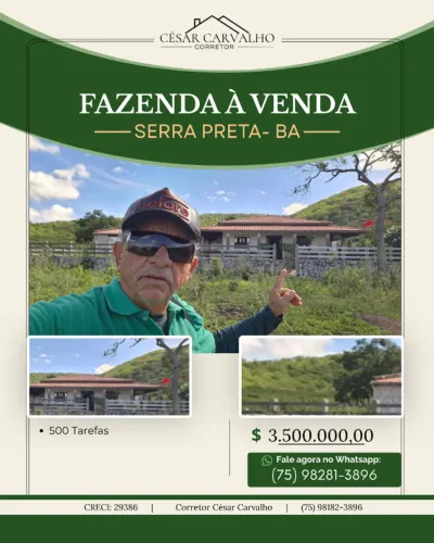 FAZENDA EM SERRA PRETA - 500 TAREFAS