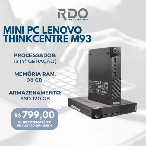 PC Compacto Lenovo M93 Core i3 SSD 120GB 8GB RAM