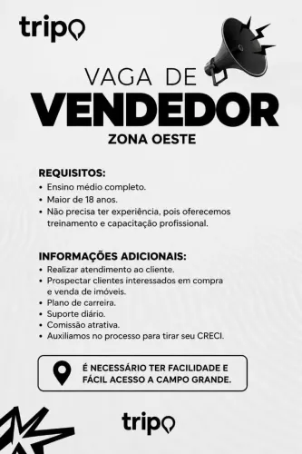 Vagas para captação comercial