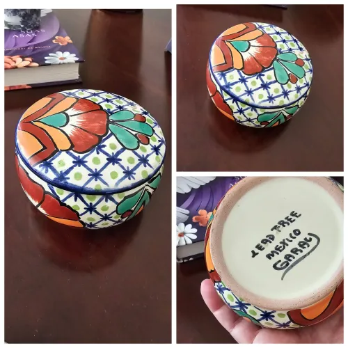 Peça decorativa em cerâmica mexicana ( Talavera ) 6cm×10cm