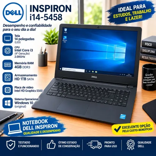 Notebook Dell - Inspiron i14-5458-Intel Core i3-5005U | 4GB| DDR3